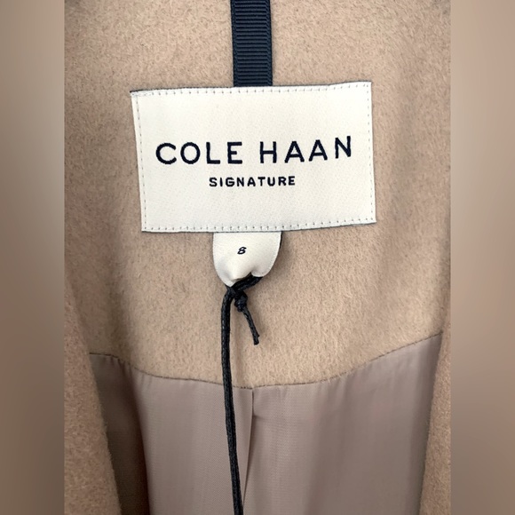 NEW! COLE HAAN WOOL BLEND LONG BELTED WRAP TRENCH COAT | SIZE 8 - Picture 5 of 12